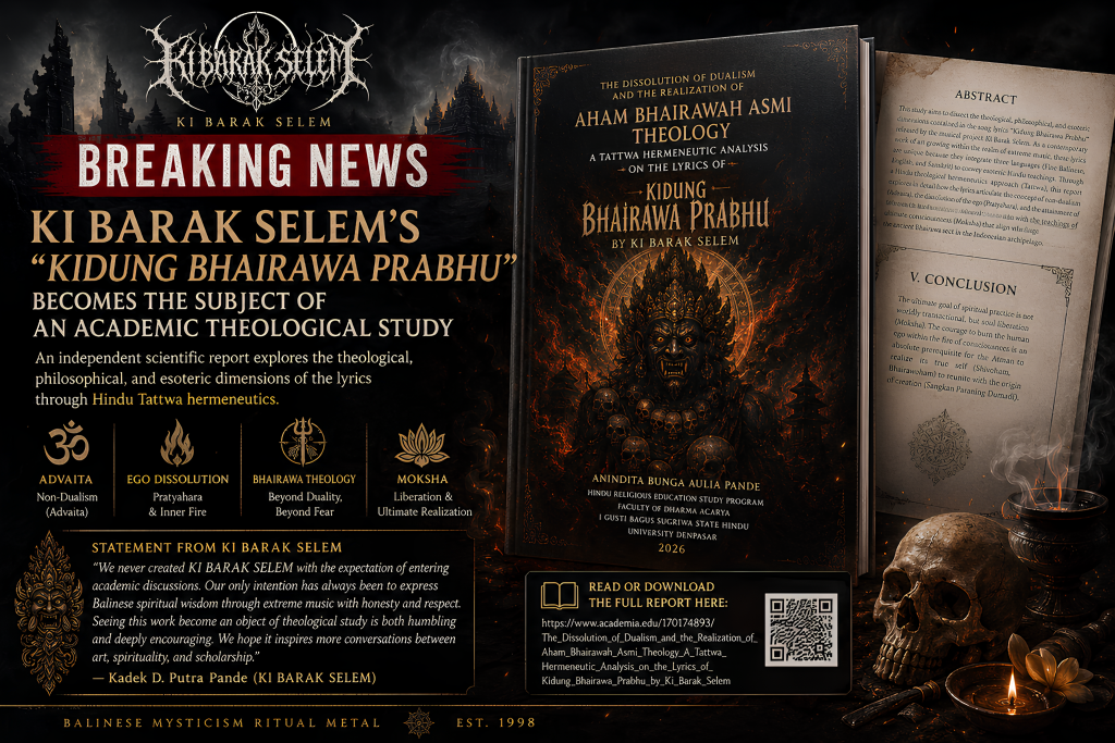 KI BARAK SELEM's "Kidung Bhairawa Prabhu" Becomes the Subject of an Academic Theological Study